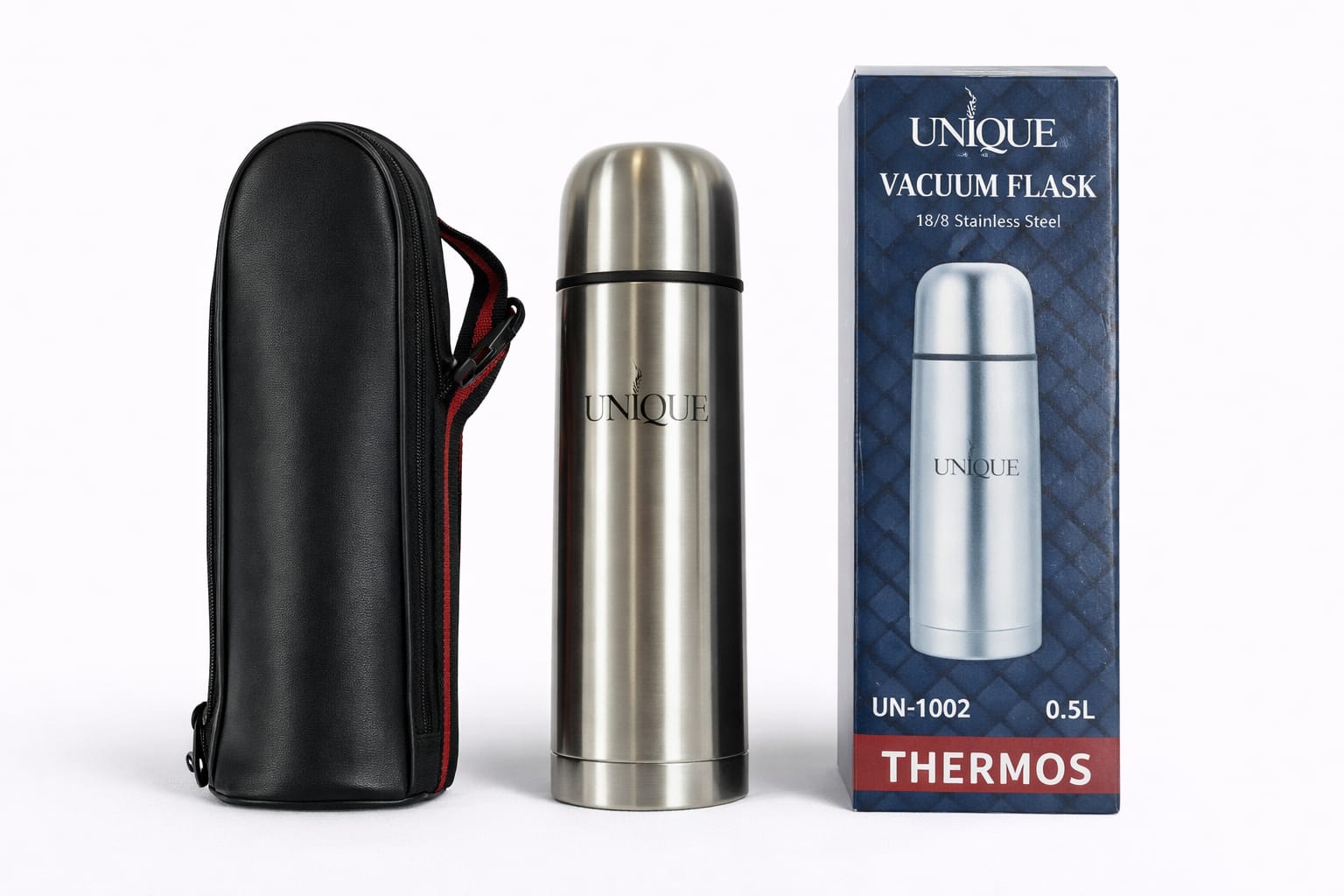 Edelstahl Thermosflasche vakuumisoliert 0